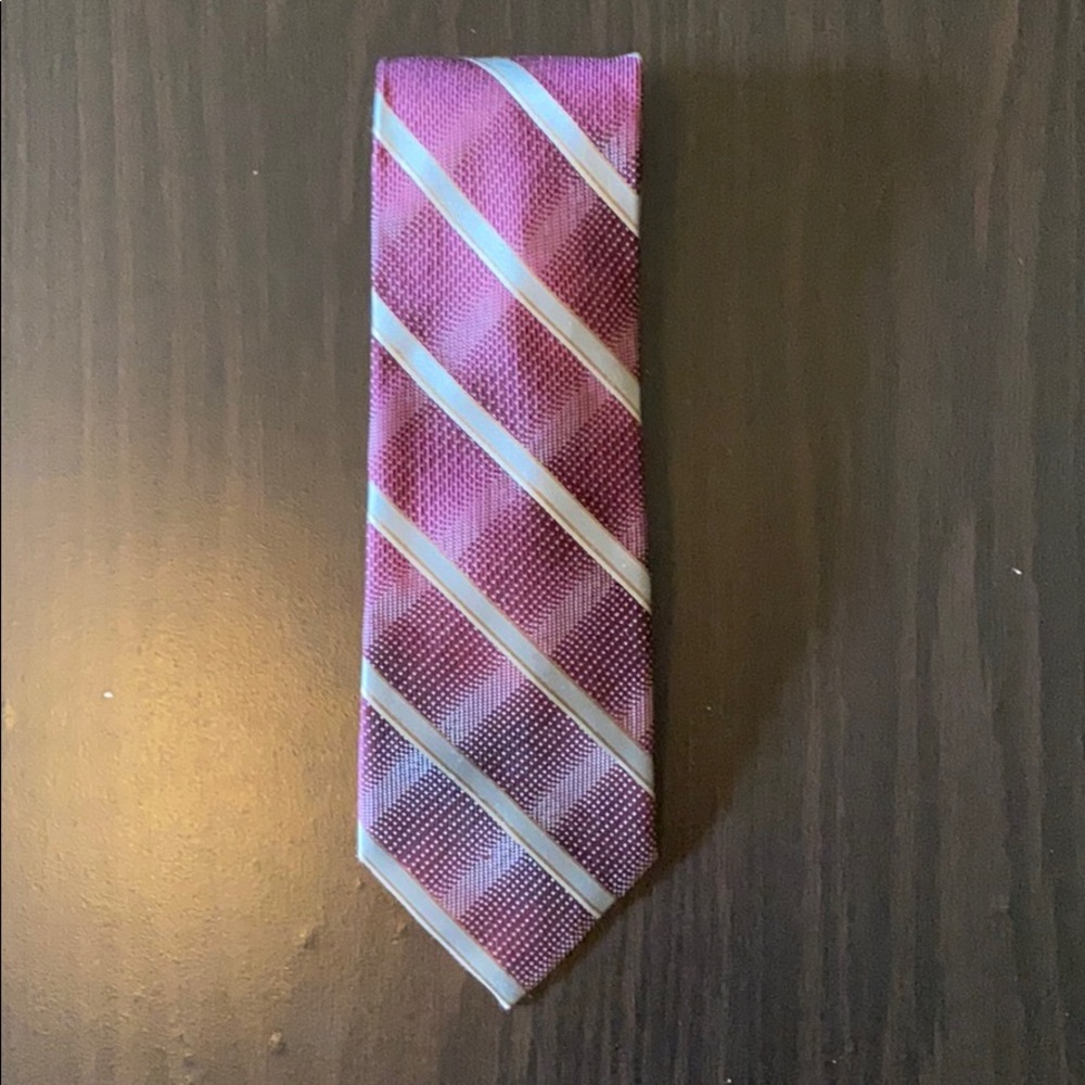 Damon Burgundy and White Necktie